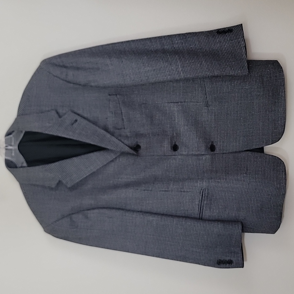 Pierre Cardin Black & White Tweed Silk & Wool Blazer Jacket 42S